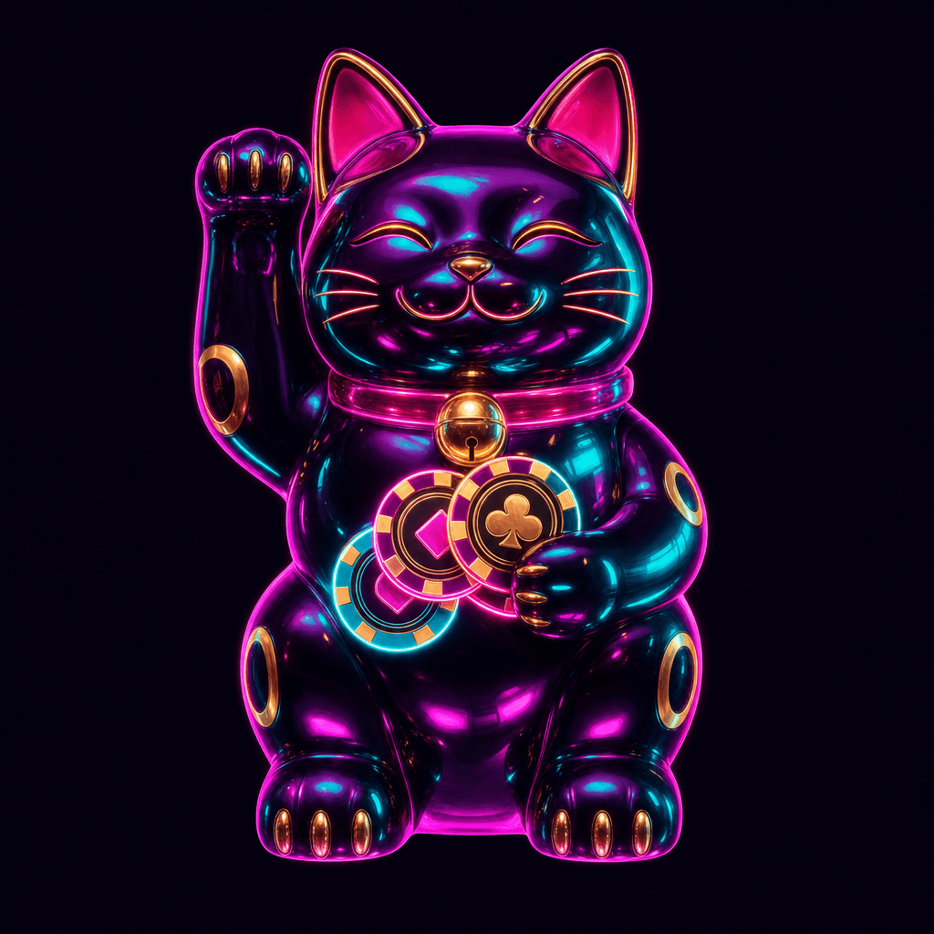 Neon Lucky Cat mascot